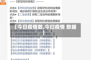 【今日疫情数,今曰疫情 数据】