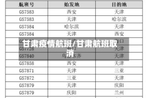 甘肃疫情航班/甘肃航班取消