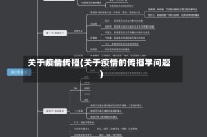 关于疫情传播(关于疫情的传播学问题)