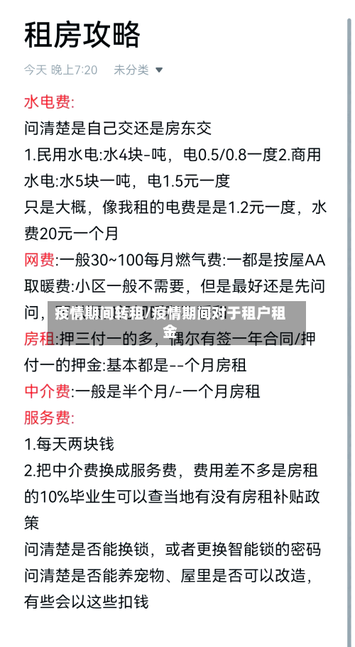 疫情期间转租/疫情期间对于租户租金-第1张图片